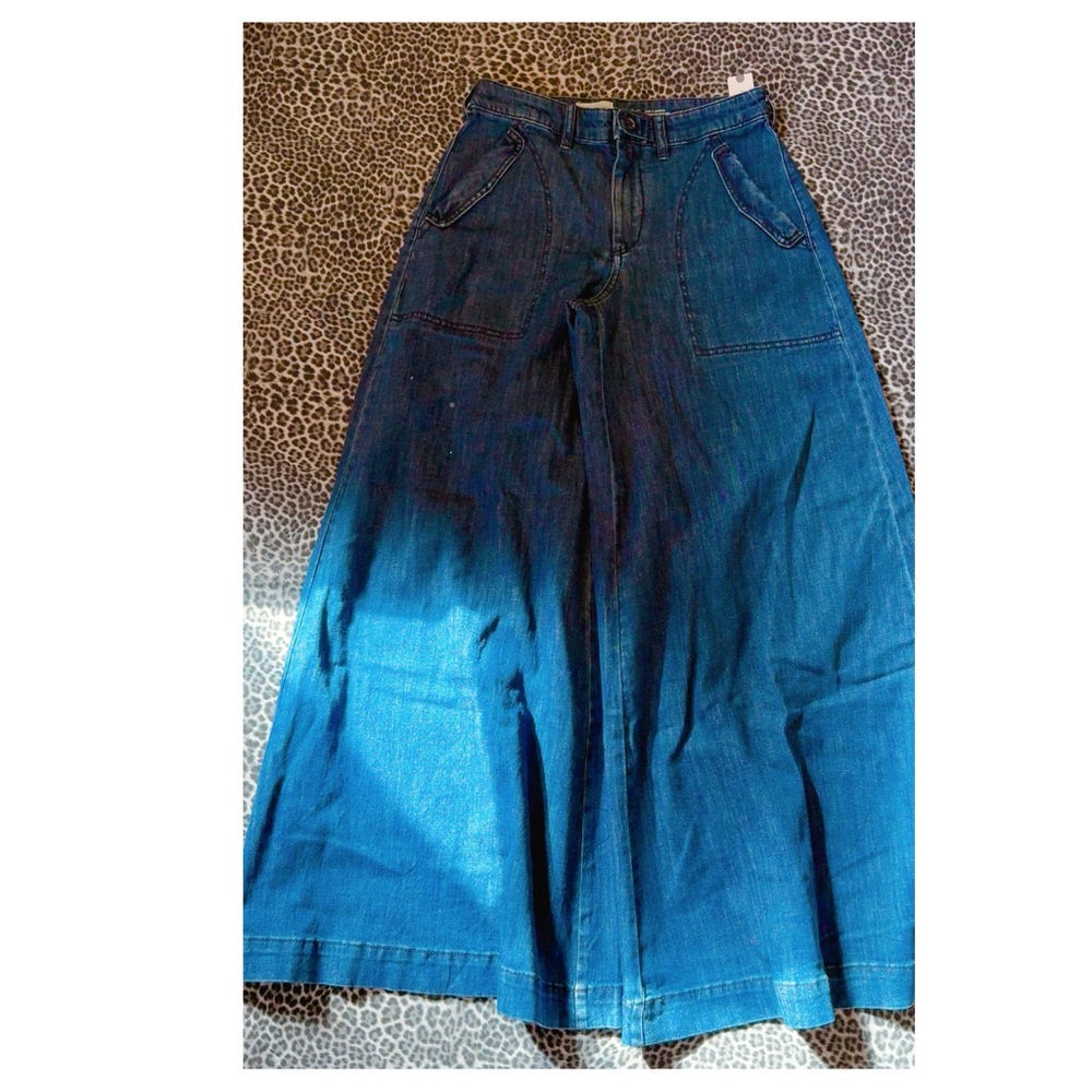 Anthropologie Wide-Leg Denim Jeans in Blue - Picture 8 of 14